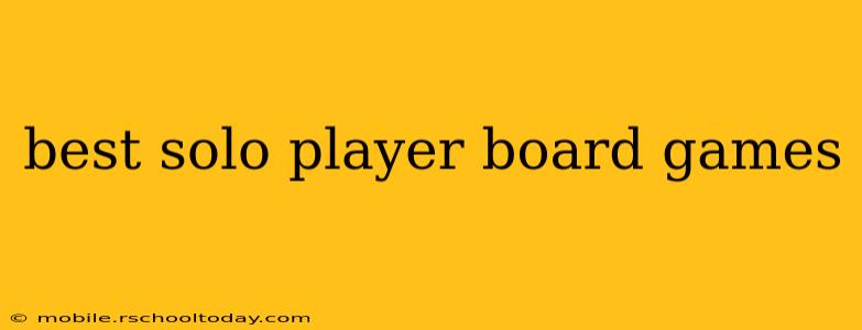 best solo player board games