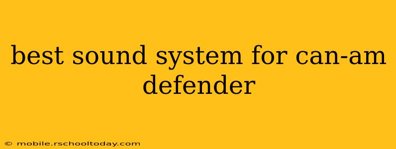 best sound system for can-am defender