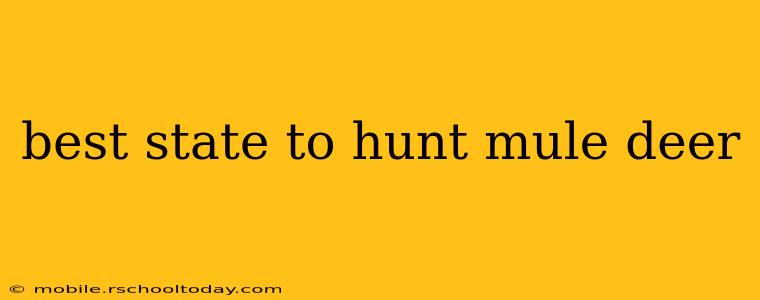 best state to hunt mule deer