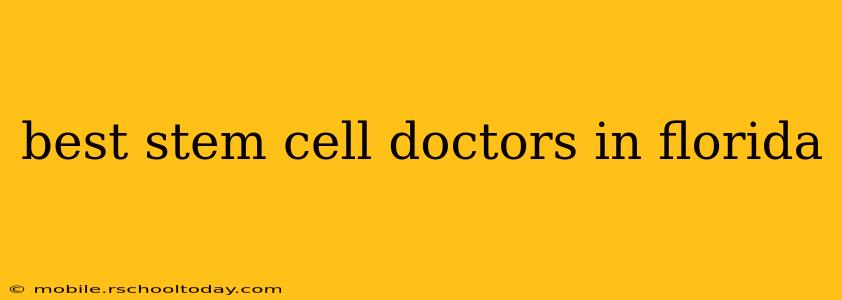 best stem cell doctors in florida