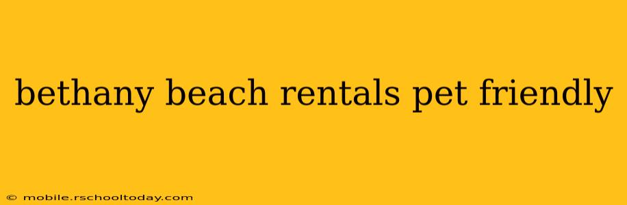 bethany beach rentals pet friendly