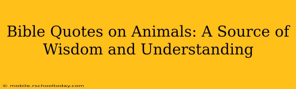 Bible Quotes on Animals: A Source of Wisdom and Understanding