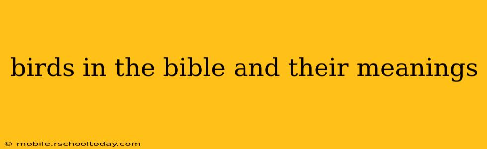 birds in the bible and their meanings