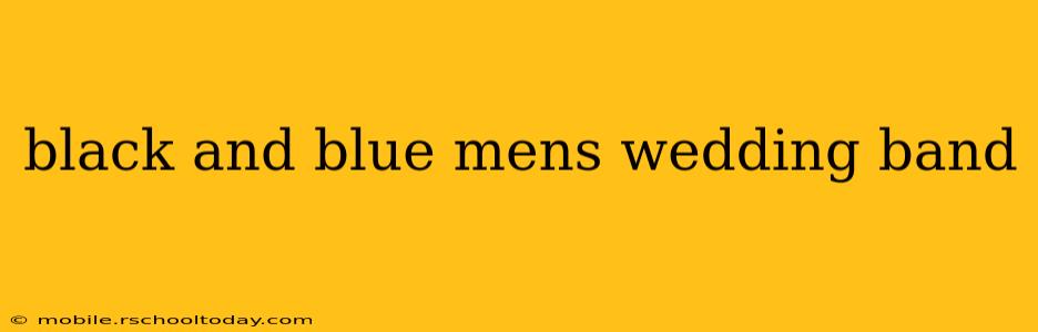 black and blue mens wedding band