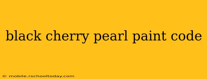 black cherry pearl paint code