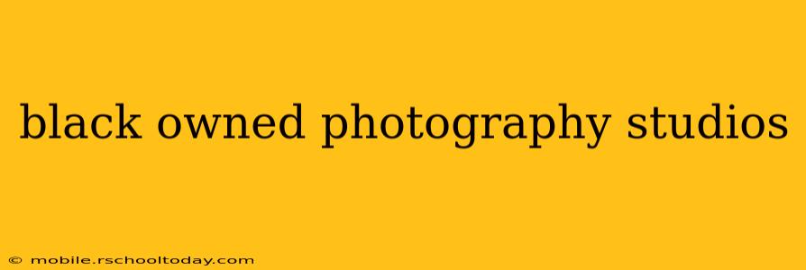 black owned photography studios