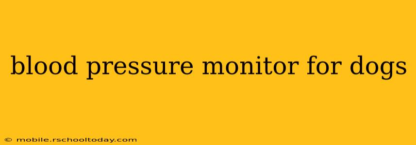blood pressure monitor for dogs