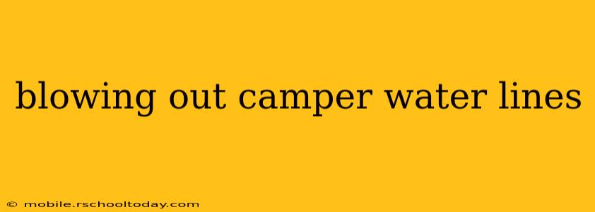 blowing out camper water lines