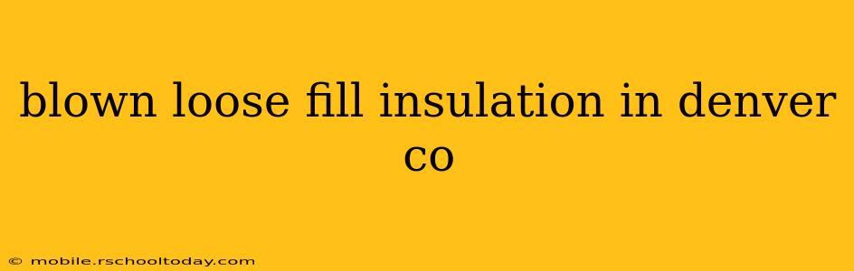 blown loose fill insulation in denver co