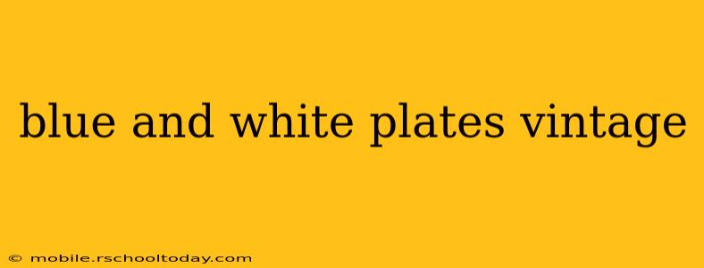 blue and white plates vintage