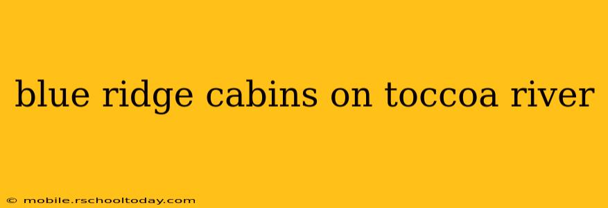 blue ridge cabins on toccoa river