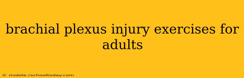 brachial plexus injury exercises for adults