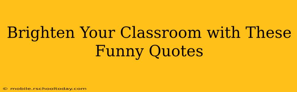 Brighten Your Classroom with These Funny Quotes