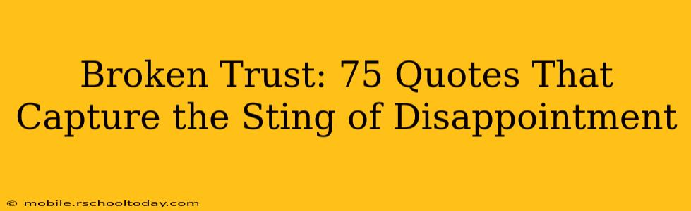 Broken Trust: 75 Quotes That Capture the Sting of Disappointment