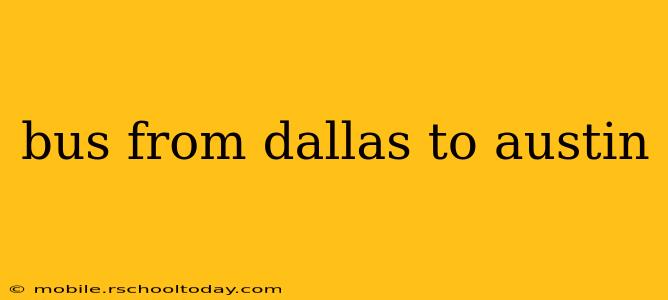 bus from dallas to austin