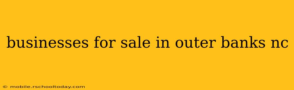 businesses for sale in outer banks nc
