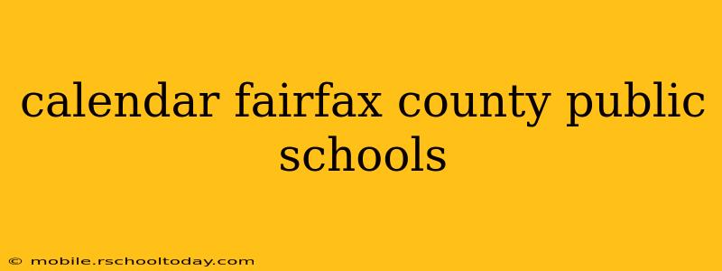 calendar fairfax county public schools