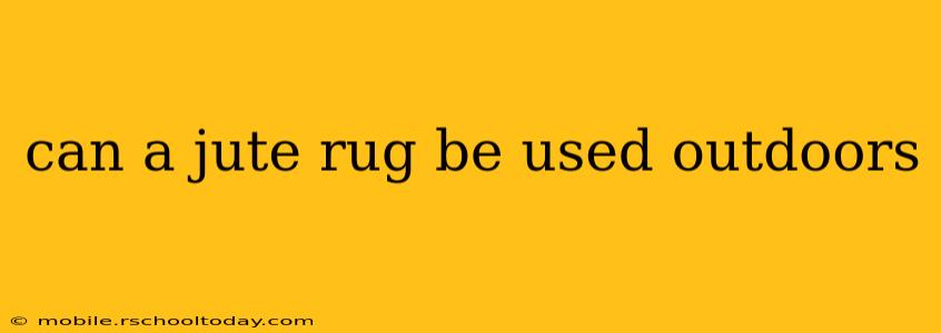 can a jute rug be used outdoors