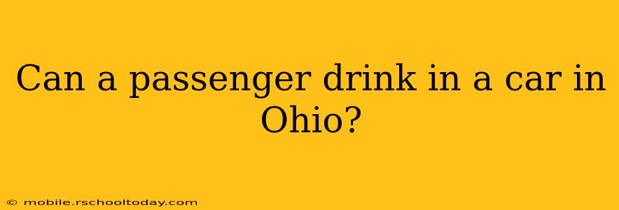 Can a passenger drink in a car in Ohio?