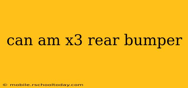 can am x3 rear bumper