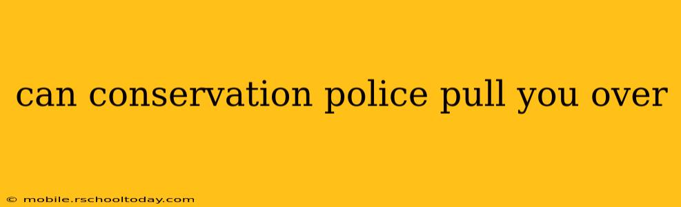can conservation police pull you over