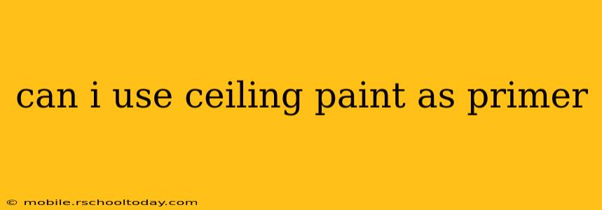 can i use ceiling paint as primer