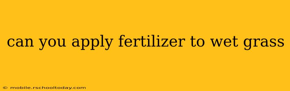 can you apply fertilizer to wet grass