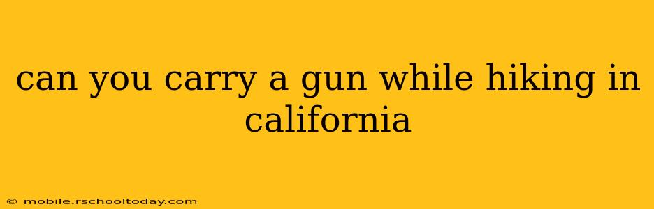 can you carry a gun while hiking in california