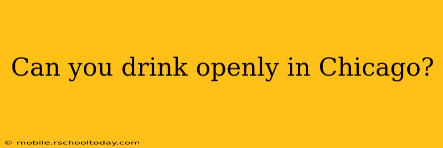 Can you drink openly in Chicago?