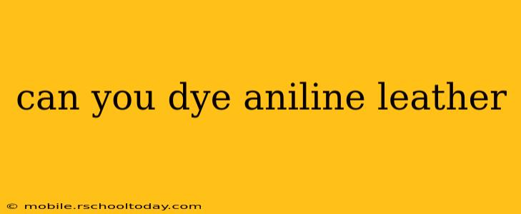 can you dye aniline leather