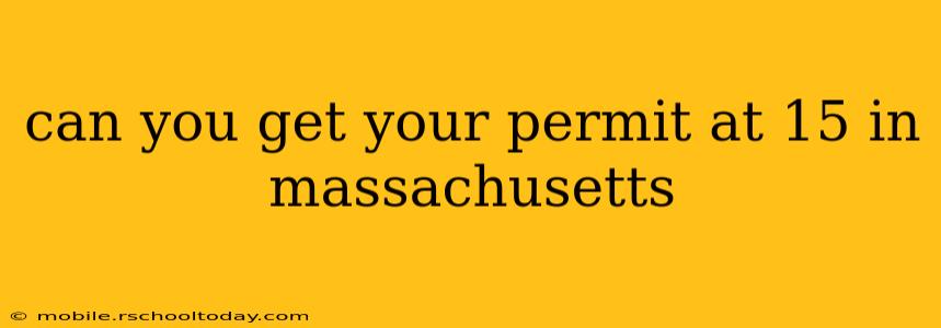 can you get your permit at 15 in massachusetts