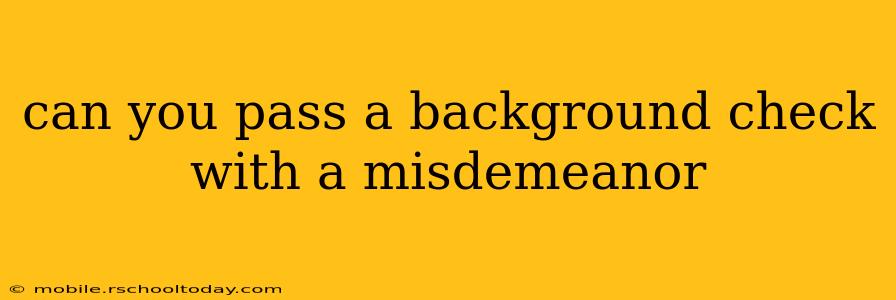 can you pass a background check with a misdemeanor
