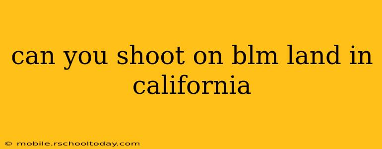 can you shoot on blm land in california