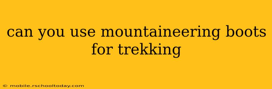 can you use mountaineering boots for trekking
