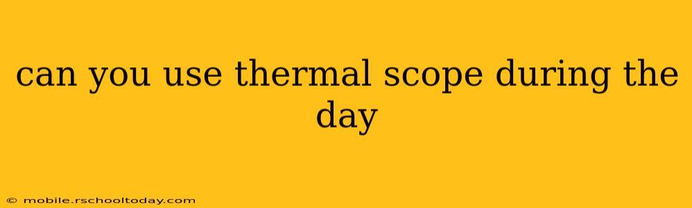 can you use thermal scope during the day