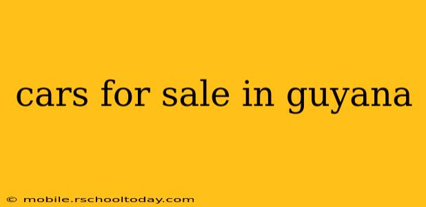 cars for sale in guyana