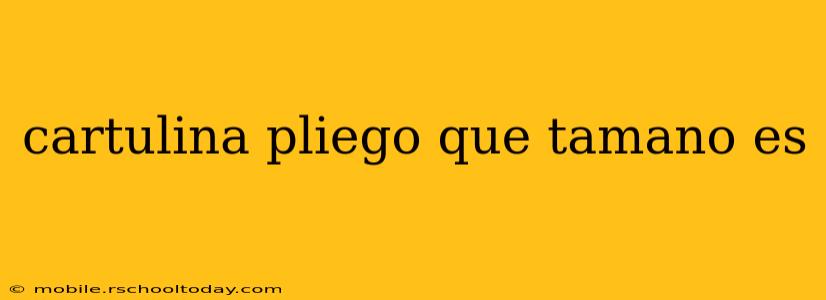 cartulina pliego que tamano es