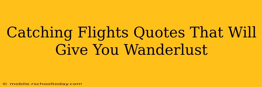 Catching Flights Quotes That Will Give You Wanderlust