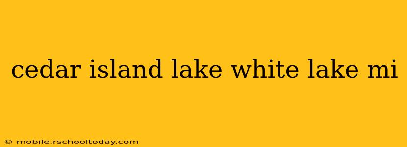 cedar island lake white lake mi
