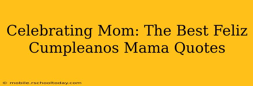 Celebrating Mom: The Best Feliz Cumpleanos Mama Quotes