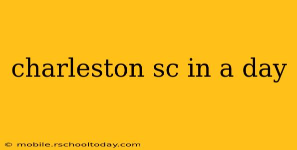 charleston sc in a day