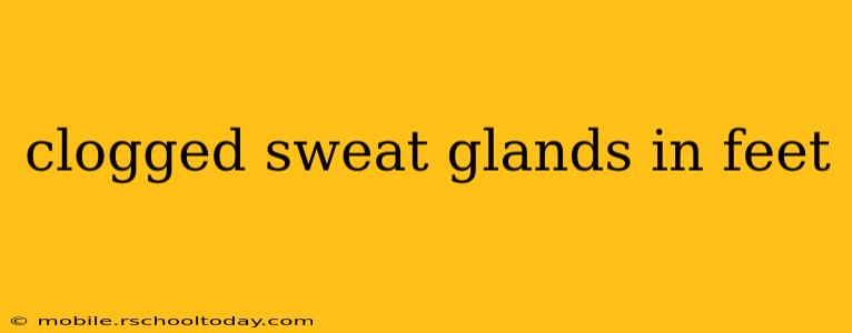 clogged sweat glands in feet
