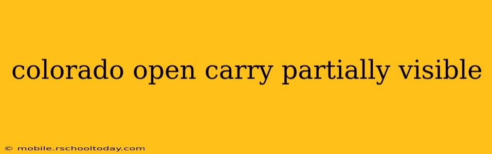 colorado open carry partially visible