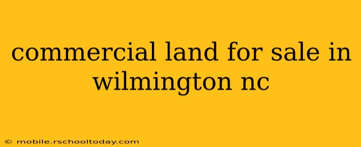 commercial land for sale in wilmington nc