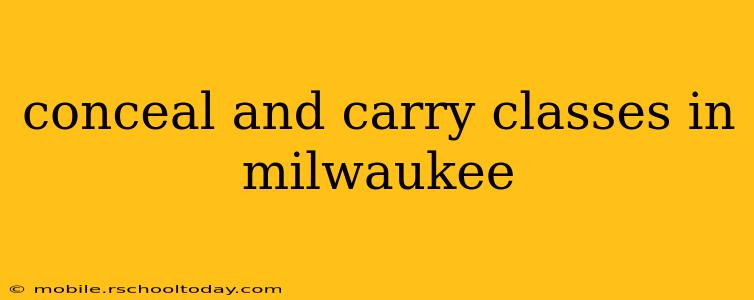 conceal and carry classes in milwaukee