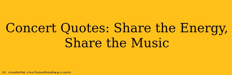 Concert Quotes: Share the Energy, Share the Music