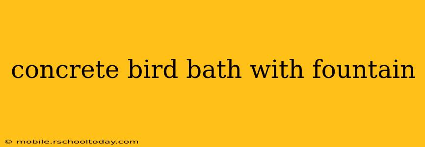 concrete bird bath with fountain