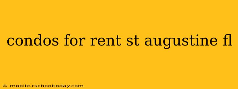 condos for rent st augustine fl