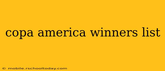 copa america winners list