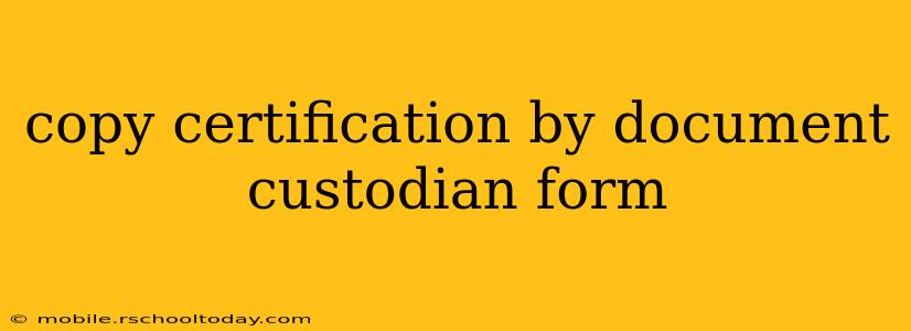 copy certification by document custodian form